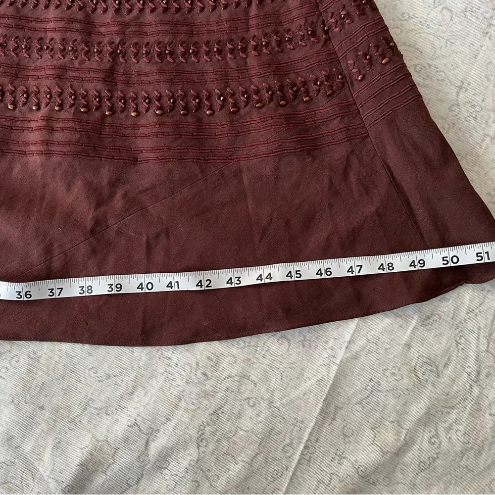 Jones‎ New York Brown A-Line Midi Skirt with Pleats for Casual Work